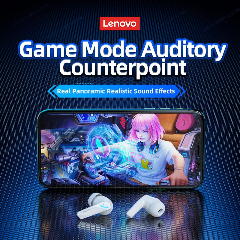 Lenovo GM2 Pro – Fones Bluetooth 5.3 para Jogos, Baixa Latência, Modo Duplo, Chamadas HD e Microfone Integrado