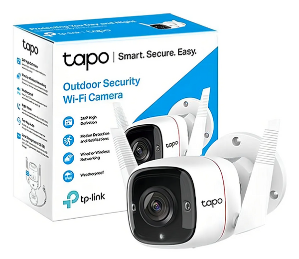 Câmera de segurança WiFi TP-Link Tapo C310 3mp Outdoor 2k 2,4 GHz Swivel 360 Night Vision de até 30 metros