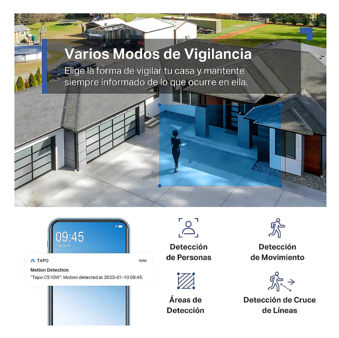 Câmera de segurança WiFi TP-Link Tapo C510w 3mp Outdoor 2k 2,4 GHz Swivel 360 Night Vision de até 30 metros