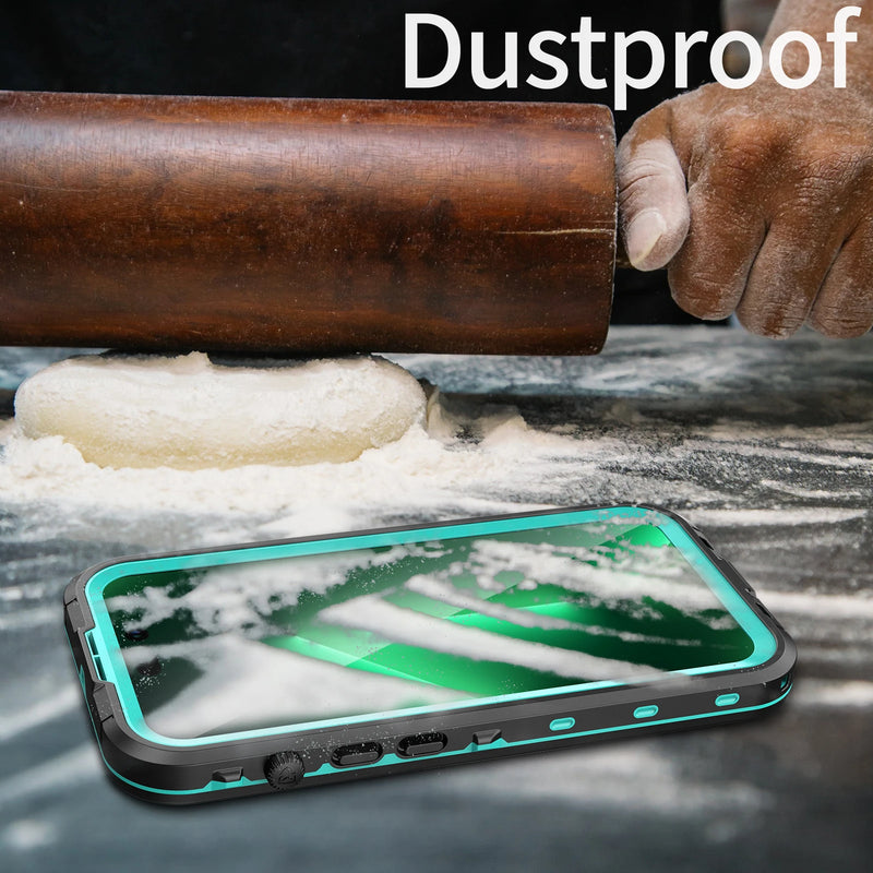 ShellBox – Capa Impermeável IP68 para iPhone, Proteção 360°, À Prova de Poeira, Suporte para Carga Magnética e Mergulho Subaquático