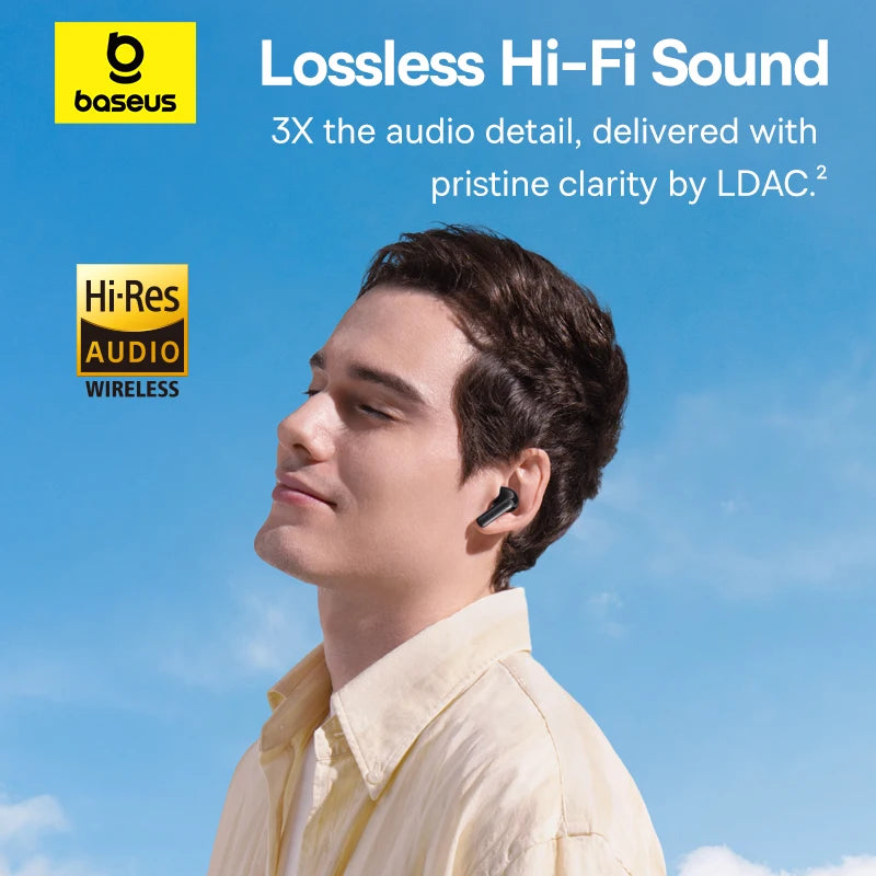Baseus EP10 Pro – Fones Bluetooth ANC 50dB, 6 Microfones, Hi-Res LDAC, IP55 e Som Adaptativo em Tempo Real