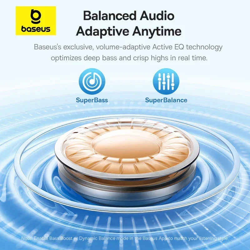 Baseus EP10 Pro – Fones Bluetooth ANC 50dB, 6 Microfones, Hi-Res LDAC, IP55 e Som Adaptativo em Tempo Real