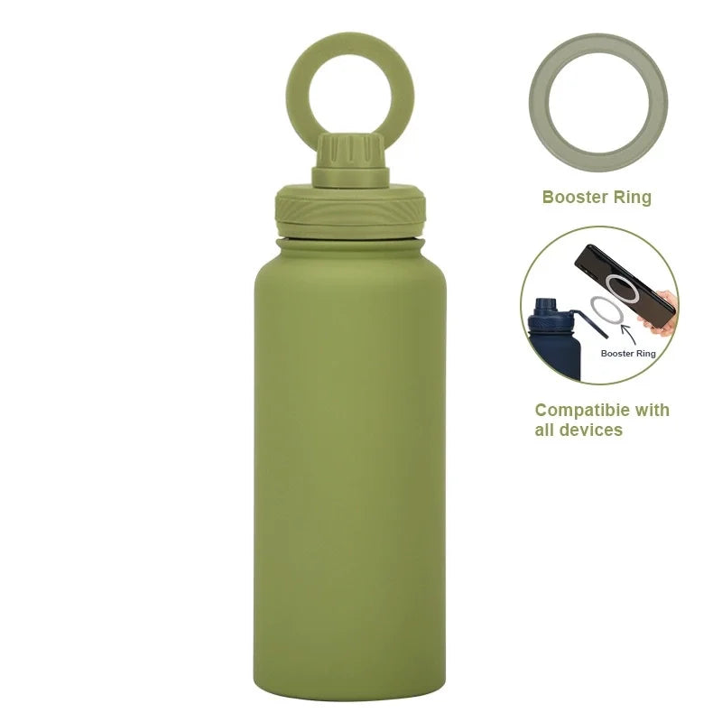 Garrafa Térmica PuraCool 1000ml Personalizável – Inox com Suporte Magnético para Celular MagSafe