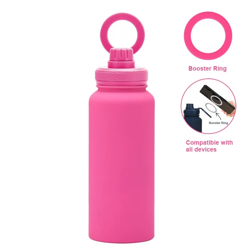 Garrafa Térmica PuraCool 1000ml Personalizável – Inox com Suporte Magnético para Celular MagSafe