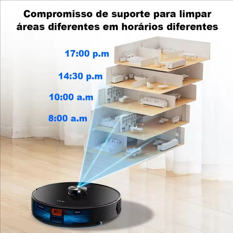 LILIN (Liectroux) Robô Aspirador Inteligente 2 em 1 – Lidar SLAM, 600ml, 360ml Água