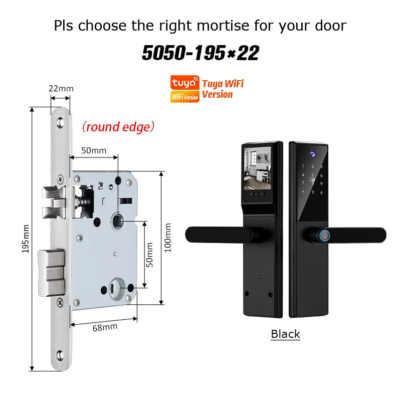 Fechadura Digital Inteligente Catchface K8 – Wi-Fi, Biometria, Senha, Cartão e App Tuya