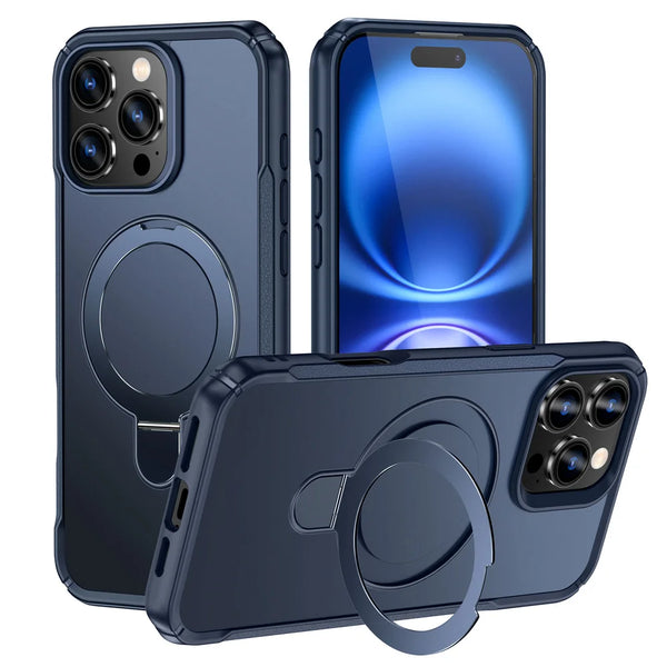 Capa MagSafe – Case Magnética Dobrável para iPhone 11 a 17, Suporte Integrado, Carga Sem Fio e Acabamento Antiderrapante