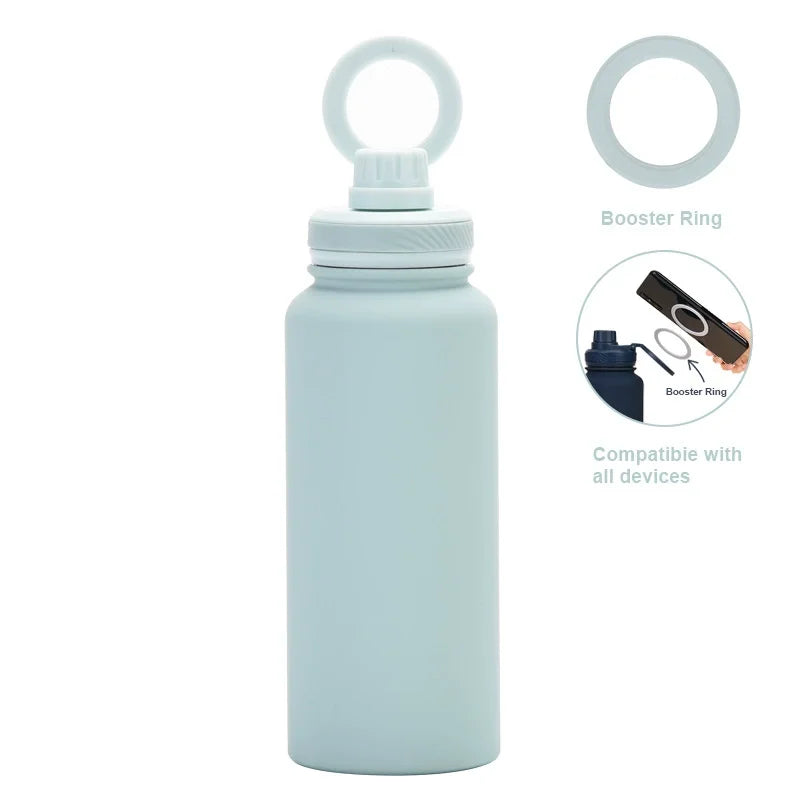 Garrafa Térmica PuraCool 1000ml Personalizável – Inox com Suporte Magnético para Celular MagSafe