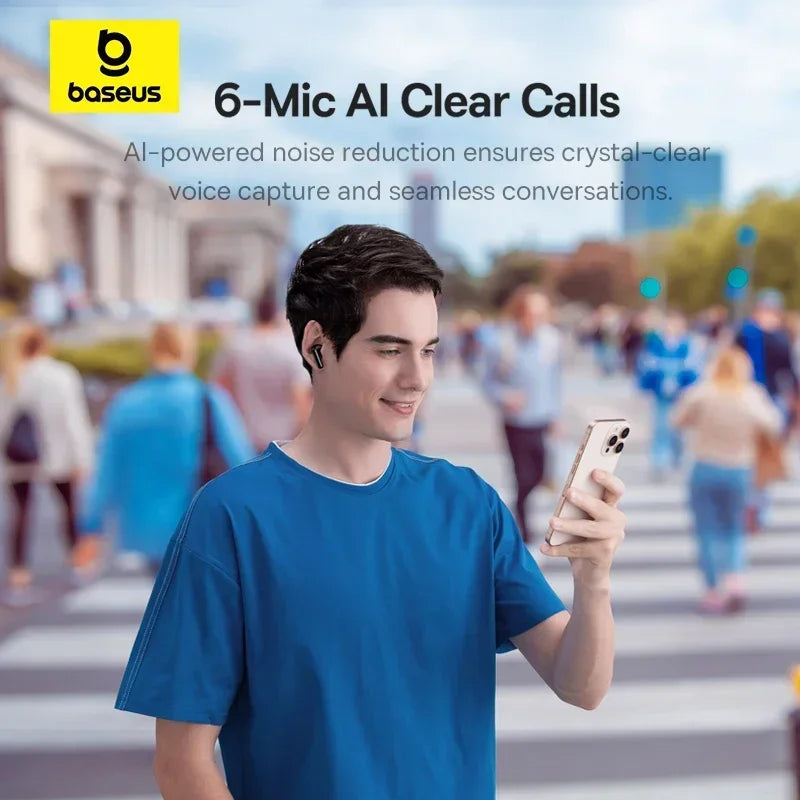 Baseus EP10 Pro – Fones Bluetooth ANC 50dB, 6 Microfones, Hi-Res LDAC, IP55 e Som Adaptativo em Tempo Real
