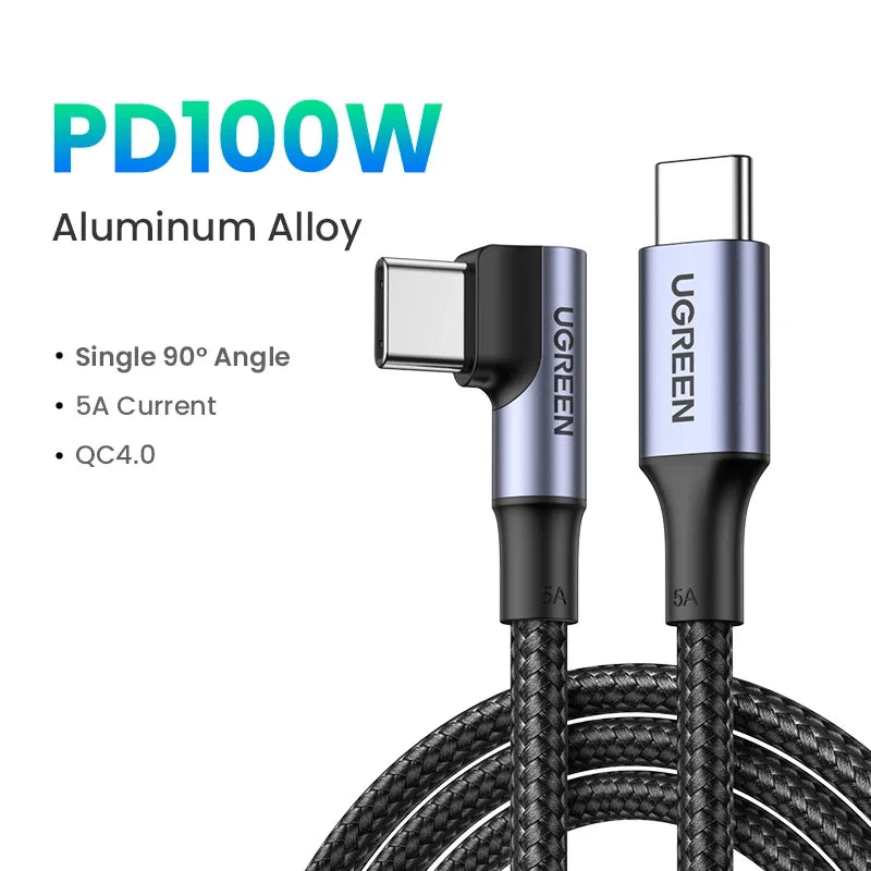 UGREEN USB-C para USB-C 100W – Cabo de Carregamento Rápido 5A