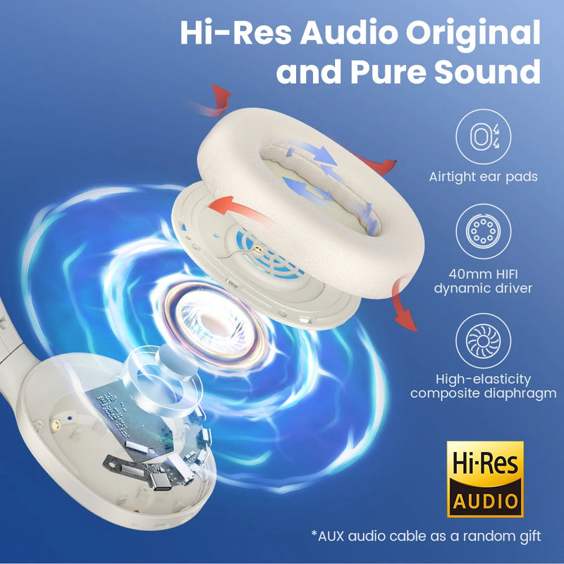 Haylou S35 ANC – Headset Bluetooth Over-Ear, ANC 42dB, Drivers Dinâmicos 40mm