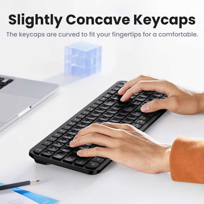 UGREEN – Teclado Bluetooth Sem Fio, Keycaps Multilíngue (Russo, Coreano e Inglês), Compatível com Laptop, MacBook, iPad, PC e Tablet