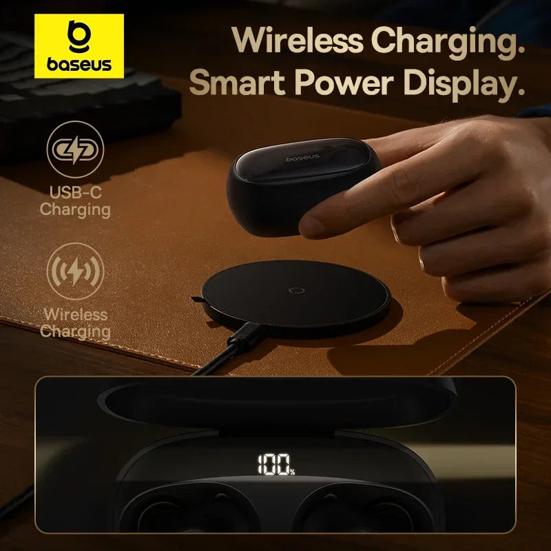 Baseus Bowie MA10 Pro – Fones Bluetooth ANC Híbrido 48dB, IPX6, 4 Microfones ENC