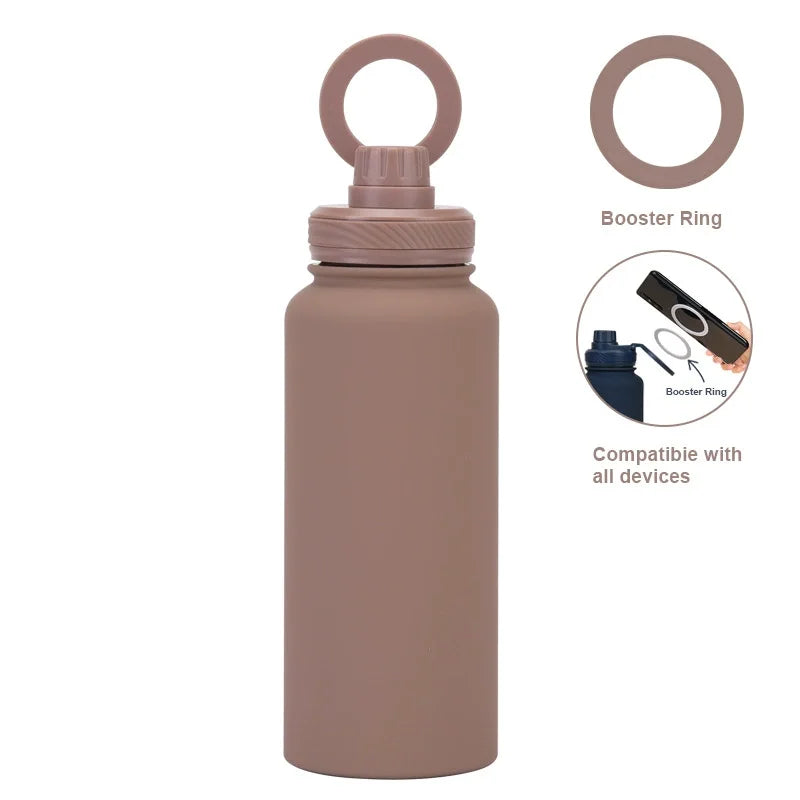 Garrafa Térmica PuraCool 1000ml Personalizável – Inox com Suporte Magnético para Celular MagSafe