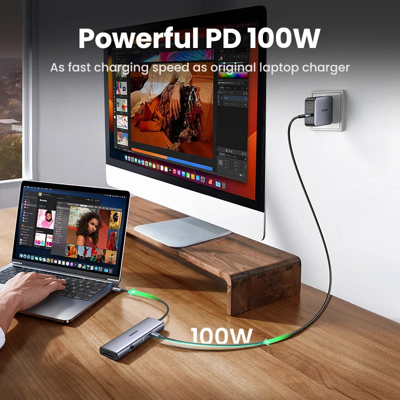 UGREEN USB-C Hub 4K60Hz – Adaptador HDMI, USB 3.0, SD/TF e PD 100W