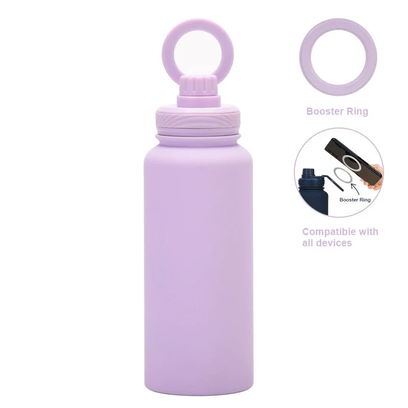 Garrafa Térmica PuraCool 1000ml Personalizável – Inox com Suporte Magnético para Celular MagSafe