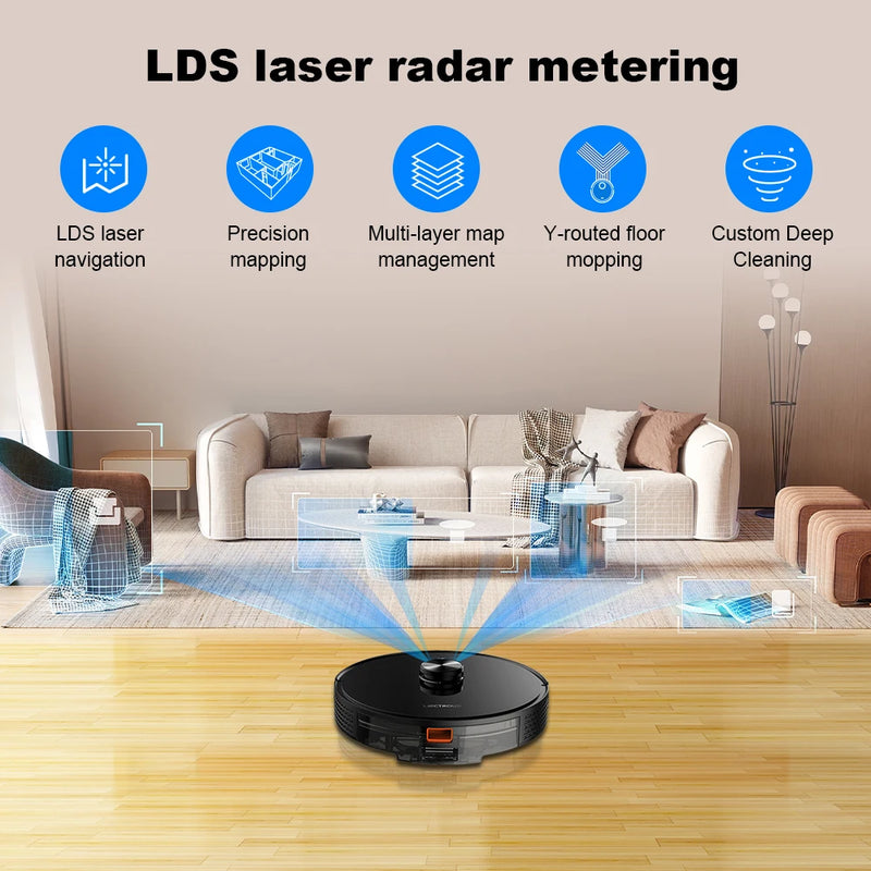 LILIN (Liectroux) Robô Aspirador Inteligente 2 em 1 – Lidar SLAM, 600ml, 360ml Água