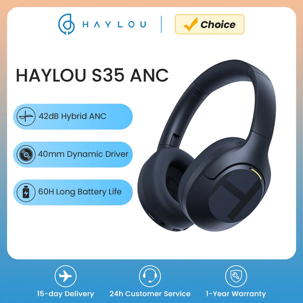 Haylou S35 ANC – Headset Bluetooth Over-Ear, ANC 42dB, Drivers Dinâmicos 40mm