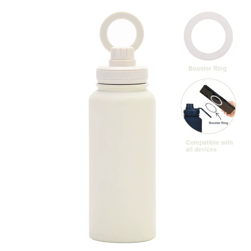 Garrafa Térmica PuraCool 1000ml Personalizável – Inox com Suporte Magnético para Celular MagSafe