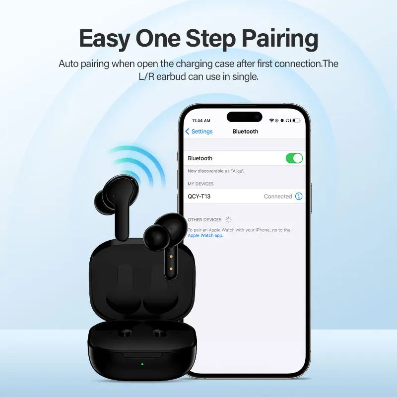 QCY T13 – Fones Bluetooth TWS, 4 Microfones ENC, Chamadas HD e Toque Inteligente