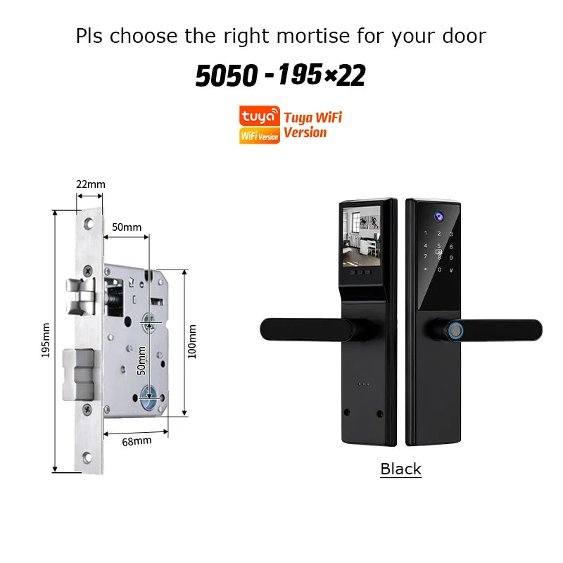 Fechadura Digital Inteligente Catchface K8 – Wi-Fi, Biometria, Senha, Cartão e App Tuya