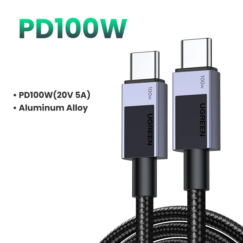UGREEN USB-C para USB-C 100W – Cabo de Carregamento Rápido 5A