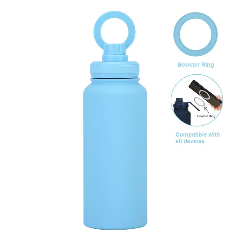 Garrafa Térmica PuraCool 1000ml Personalizável – Inox com Suporte Magnético para Celular MagSafe
