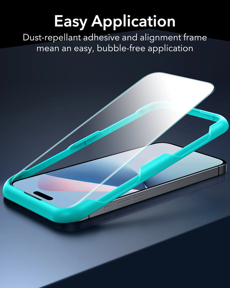 ESR – Protetor de Tela HD para iPhone 14/15/16, Vidro Temperado, Cobertura Completa e Anti-Riscos (Kit com 3)