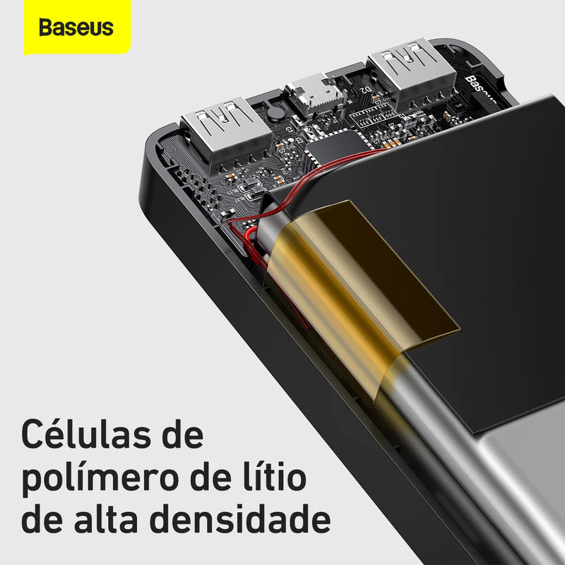 Baseus Power Bank 20.000mAh – Bateria Portátil 15W, Carregamento Rápido, LED Indicador e Alta Densidade de Energia