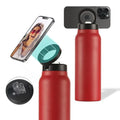 Garrafa Térmica Inox Ringo 2 em 1 – Isolamento 12h + Suporte Magnético para Celular 360°