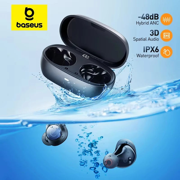 Baseus Bowie MA10 Pro – Fones Bluetooth ANC Híbrido 48dB, IPX6, 4 Microfones ENC