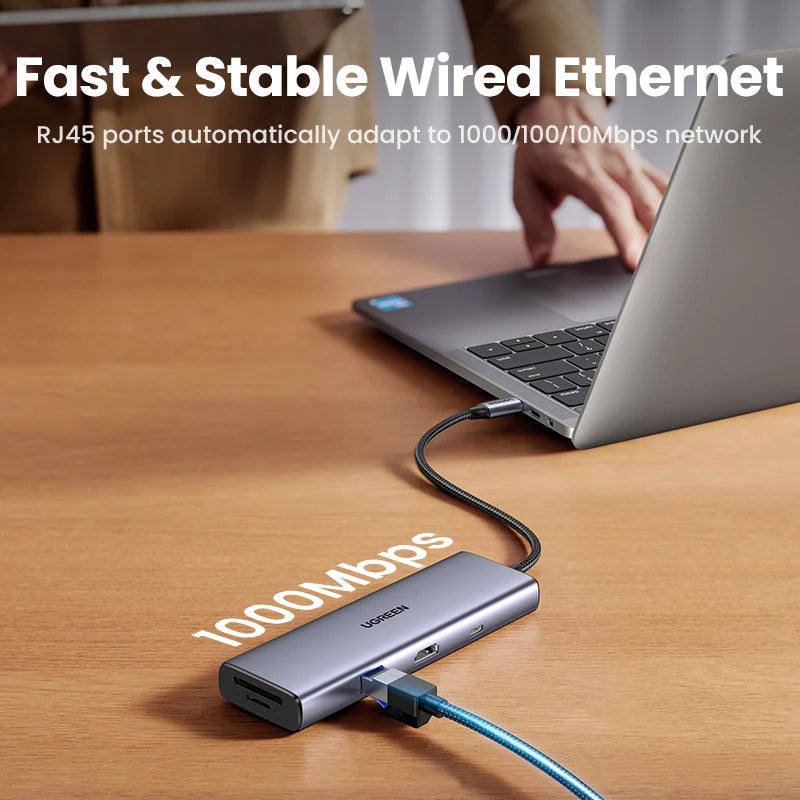 UGREEN USB-C Hub 4K60Hz – Adaptador HDMI, USB 3.0, SD/TF e PD 100W