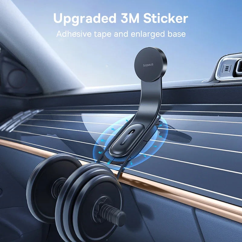Baseus – Suporte Magnético para Celular de Carro, Fixação Fácil, Compatível com iPhone 13/14/15, Console e Painel