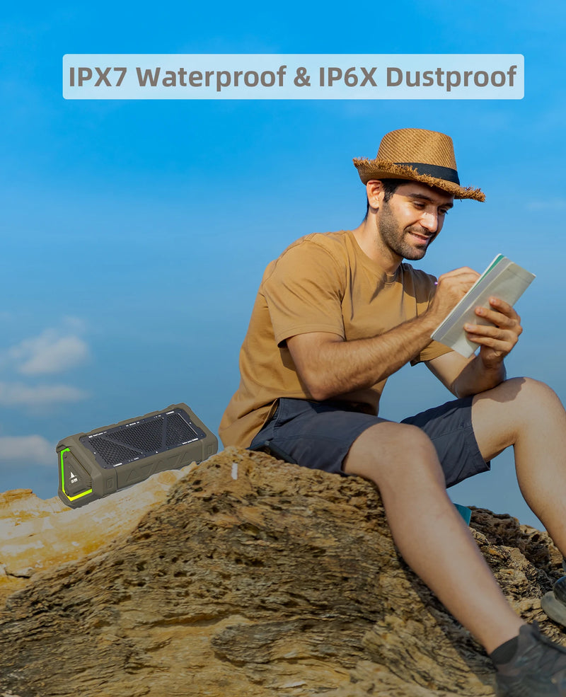 MLOVE P3 – Caixa de Som Bluetooth 5.3, 40W, Som Estéreo, IPX7 à Prova d’Água, Micro SD e Luz RGB