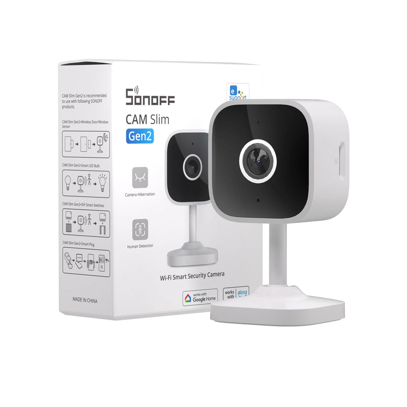 Sonoff Cam Slim Gen2 – Câmera de Segurança Inteligente 1080p, Detecção Humana, Visão Noturna e Rastreamento Automático