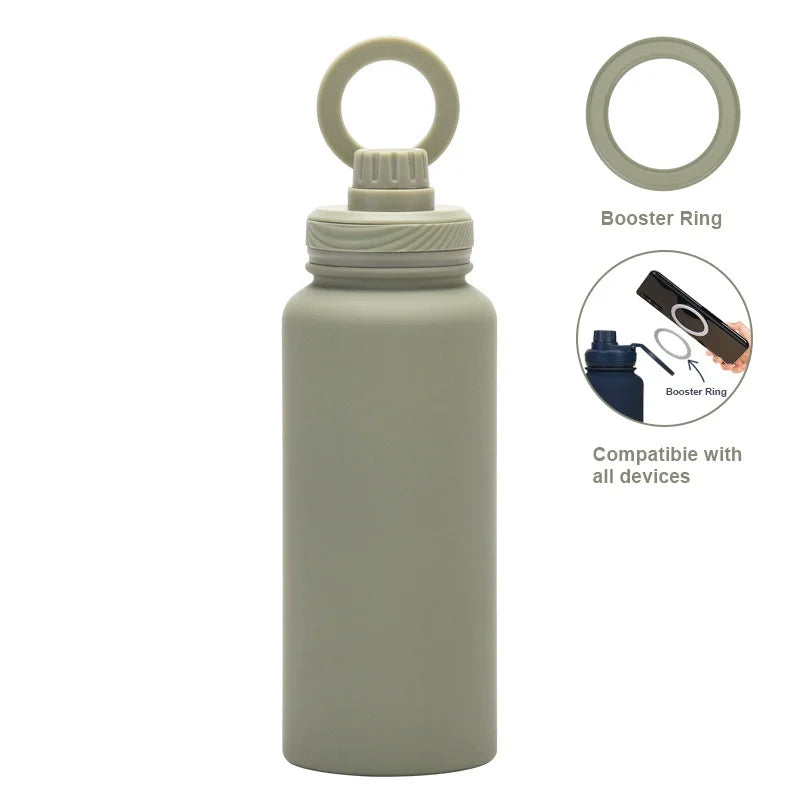 Garrafa Térmica PuraCool 1000ml Personalizável – Inox com Suporte Magnético para Celular MagSafe