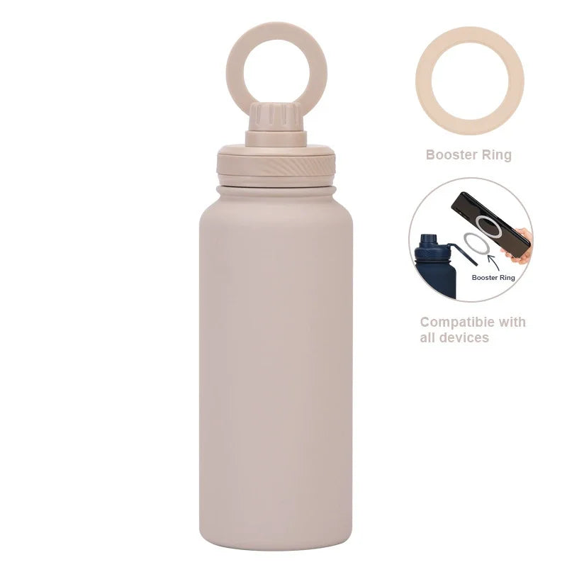 Garrafa Térmica PuraCool 1000ml Personalizável – Inox com Suporte Magnético para Celular MagSafe