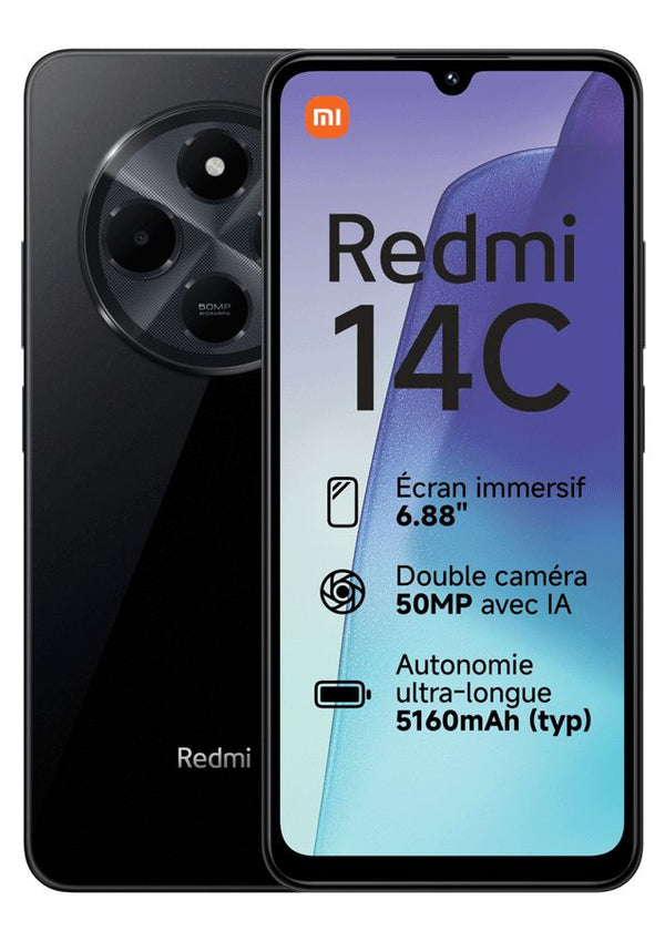 Xiaomi Redmi 14C 128GB RAM Dual SIM – Tela 6.88” 120Hz (Preto)